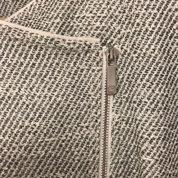 Moto jacket Lafayette 148. Sz 2 Neutral tweed - Picture 2 of 8